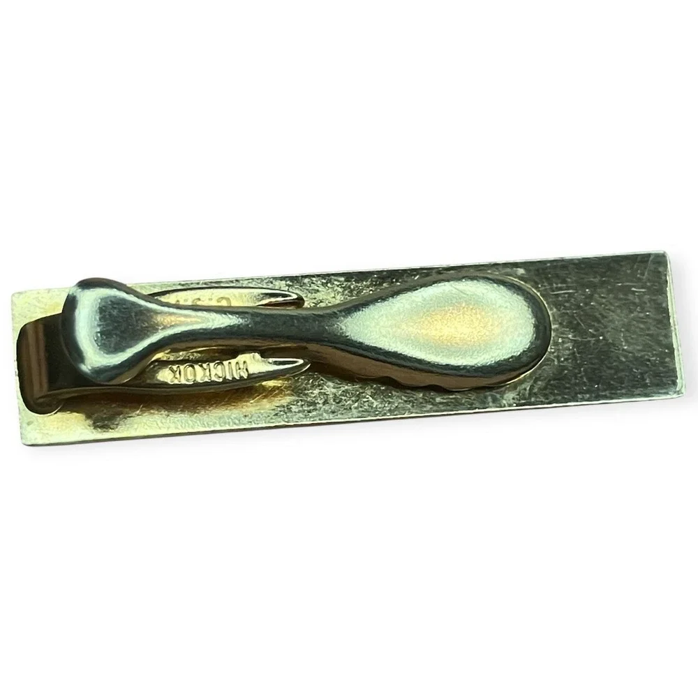 Vintage-Inspired Art Deco Tie Clip Gold Tone Geometric Retro Bar Clip Men Gift